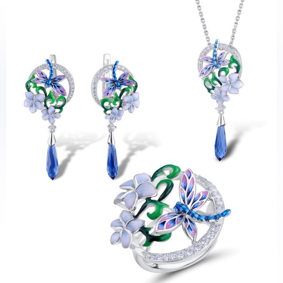 Yukon Decorations Jewelry - Dragonfly Garden Enamel Set